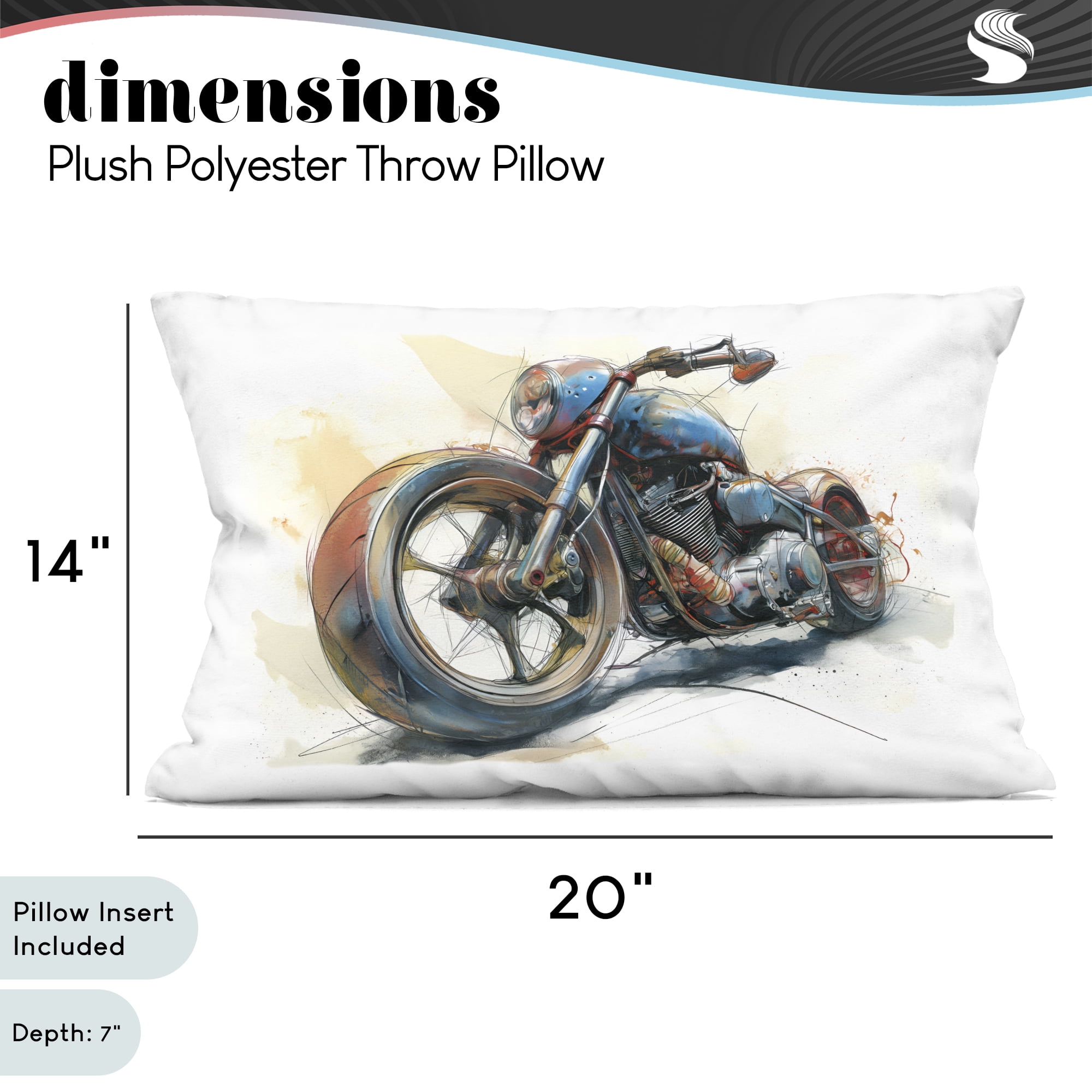 Stupell Industries Whimsical Motorcycle Concept Decorative Printed Throw Pillow, design by Steve Hunziker