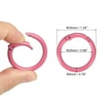 thumbnail image 2 of Uxcell 34mm Metal Spring O Rings Zinc Alloy Snap Clip Round Trigger Keyrings Buckle Dark Pink 12 Pcs, 2 of 5