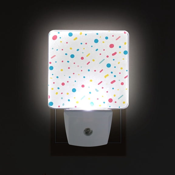 Yayeee LED Plug in Night Light for The Home with Auto Dusk to Dawn Light Sensors, 2 Pack, White Retro Pattern