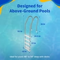 thumbnail image 3 of Blue Wave Stainless Steel Reverse Bend In-Pool Ladder for Above Ground Pools, 3 of 7