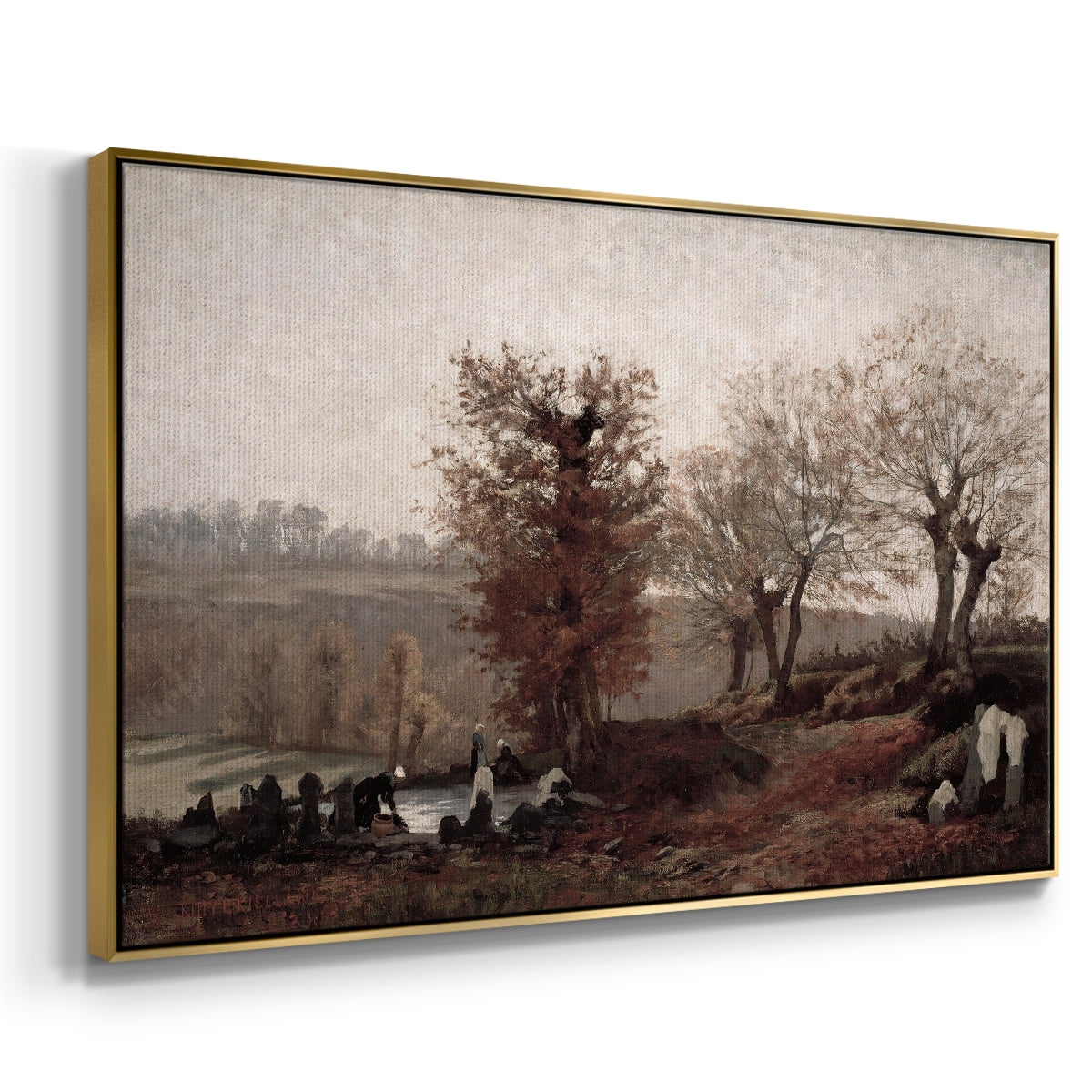 Vintage Landscape-CCCVIII By Wexford Home Framed in Gold Wood Gallery Wrapped Canvas 27 in. x 41 in.