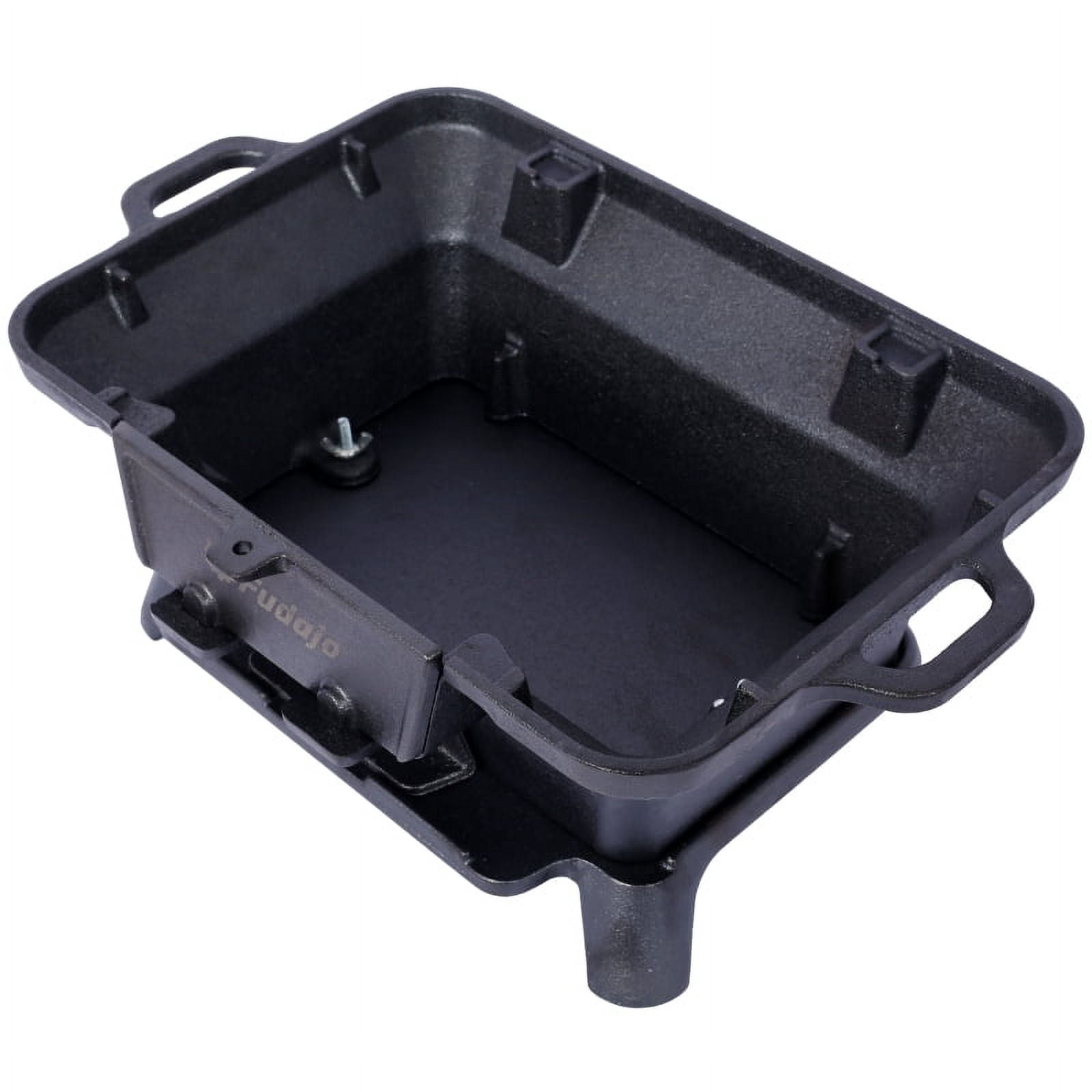 100% Cast Iron Charcoal Hibachi Grill - Portable Barbecue Grill (19.6 x 10.6 inches) for Picnics, Camping, Family Gatherings