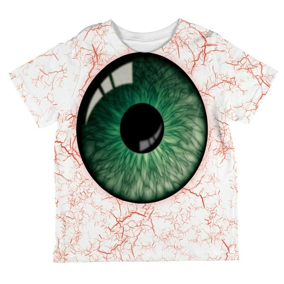 Halloween Green Creepy Eyeball Costume All Over Toddler T Shirt
