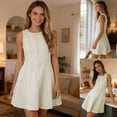 thumbnail image 3 of Womens Summer A Line Denim Overalls Dresses Casual Sleeveless Babydoll Zipper Tank Mini Jean Dress, 3 of 7