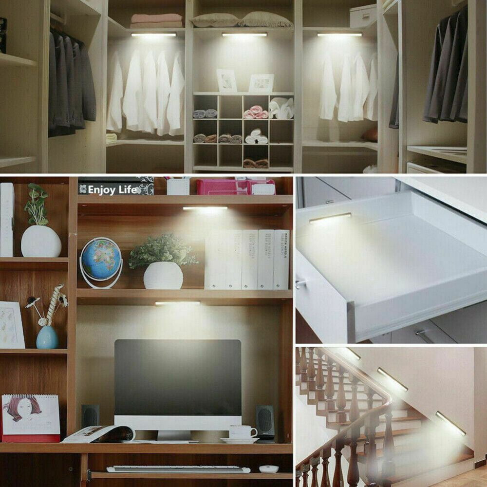 VIVIHEYDAY Night Light Bar for Wardrobe Stairs Kitchen, Motion Sensor Closet Lights Wireless 10 LED Under Cabinet Lights, 1 Pack