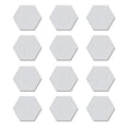 thumbnail image 1 of Cateissary 12 piezas pegatinas de espejo hexagonal 3D superficie lisa transparente efecto reflectante autoadhesivo calcomanía de pared de alta Decoración del hogar, 1 of 6
