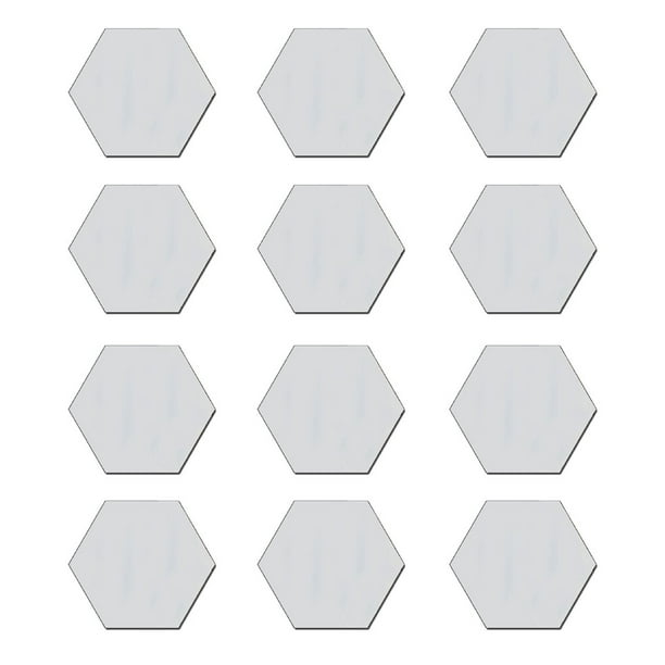 Wosthever Pegatinas de espejo hexagonales de 12 piezas, pegatina autoadhesiva de efecto reflectante acrílico, pegatina de pared colgante de alta Decoración del hogar