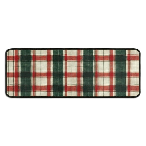 Set Of 2 Christmas Kitchen Rugs Merry Xmas Tree Branches Kitchen Runner Anti Fatigue Kitchen Rugs and Matsfor Outdoor Bedroom (47x17+30x17 Inches)