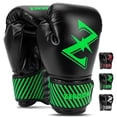 thumbnail image 1 of Guantes de boxeo ZERUIDM Youth, 6 oz, piel ventilada, color verde, 1 of 8