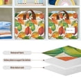 thumbnail image 4 of Yayeee Foldable Storage Basket for Shelves with Handles Set of 2 Waterproof Cloth Bins, Beige Leaves, 4 of 7
