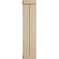 thumbnail image 2 of Ekena Millwork 11"W x 56"H Rustic Two Board Joined Board-n-Batten Rough Cedar Faux Wood Shutters w/End Batten (Per Pair), Primed Tan, 2 of 11