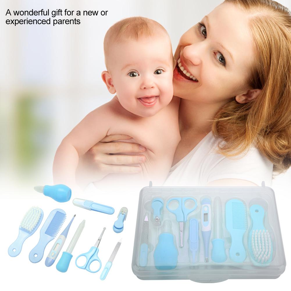 Tebru 9pcs Convenient Daily Baby Nail Clipper Scissors Hair Brush Comb
