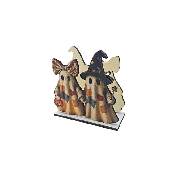 Halloween Ghost Wooden Tissue Holder, Style B, Cute Festive Tabletop Dispenser and Restaurant Decor