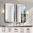 thumbnail image 7 of VONIGEE Black Bathroom Mirror 24x48 Inch, Rectangle Wall Mounted Vanity Mirror with Aluminum Frame Rounded Corner, Shatterproof Glass for Bedroom, Living Room, Entryway, Hangs Horizontal, 7 of 7
