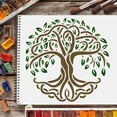 thumbnail image 5 of 1pc Tree of Life Pattern Stencils Decoration Template (8x8 inch) Plastic Tree Drawing Painting Stencils Square Reusable Stencils, 5 of 9