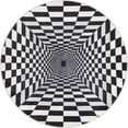 thumbnail image 2 of Well Woven Optical Illusion Black & White 3D Vortex 3'3" Round Bottomless Hole Area Rug, 2 of 4
