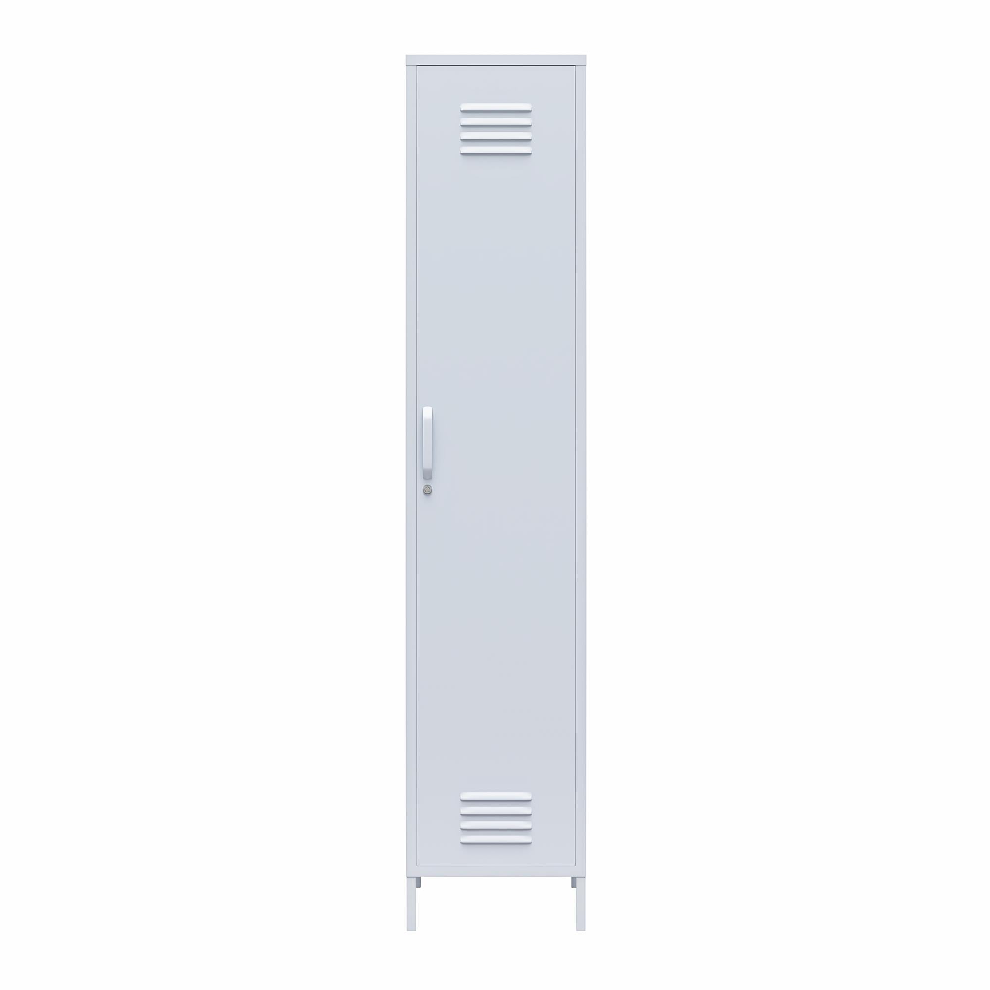Novogratz Cache 1-Door Tall Single Metal Locker Style Storage Cabinet, Powder Blue