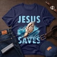 thumbnail image 3 of Jollimate Jesus Saves Shirt, Christian Faith Graphic Tee, Religious Gift for Men, 3 of 6