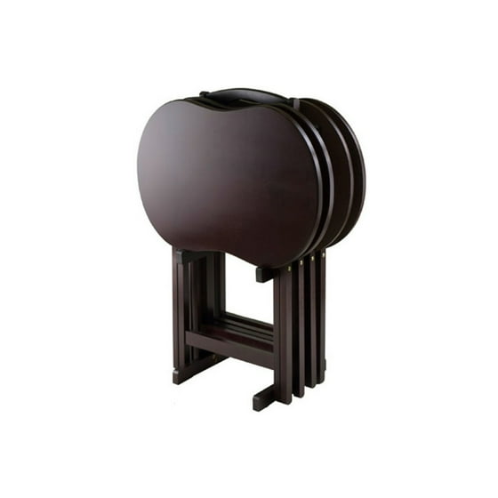 Winsome Skippy 5 Piece Tv Table Set Peanut Top Espresso Com