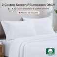 thumbnail image 4 of California Design Den Standard Bed Pillow Cases Set of 2 - Soft & Smooth 800 Thread Count 100% Cotton Sateen, Fits Standard and Queen Pillows - White, 4 of 9