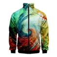 thumbnail image 5 of Chaqueta con cuello alto y estampado 3D de espirales de colores, abrigo de moda para primavera y otoño, chaquetas de gran tamaño con cremallera, ropa de abrigo para hombre, 5 of 5