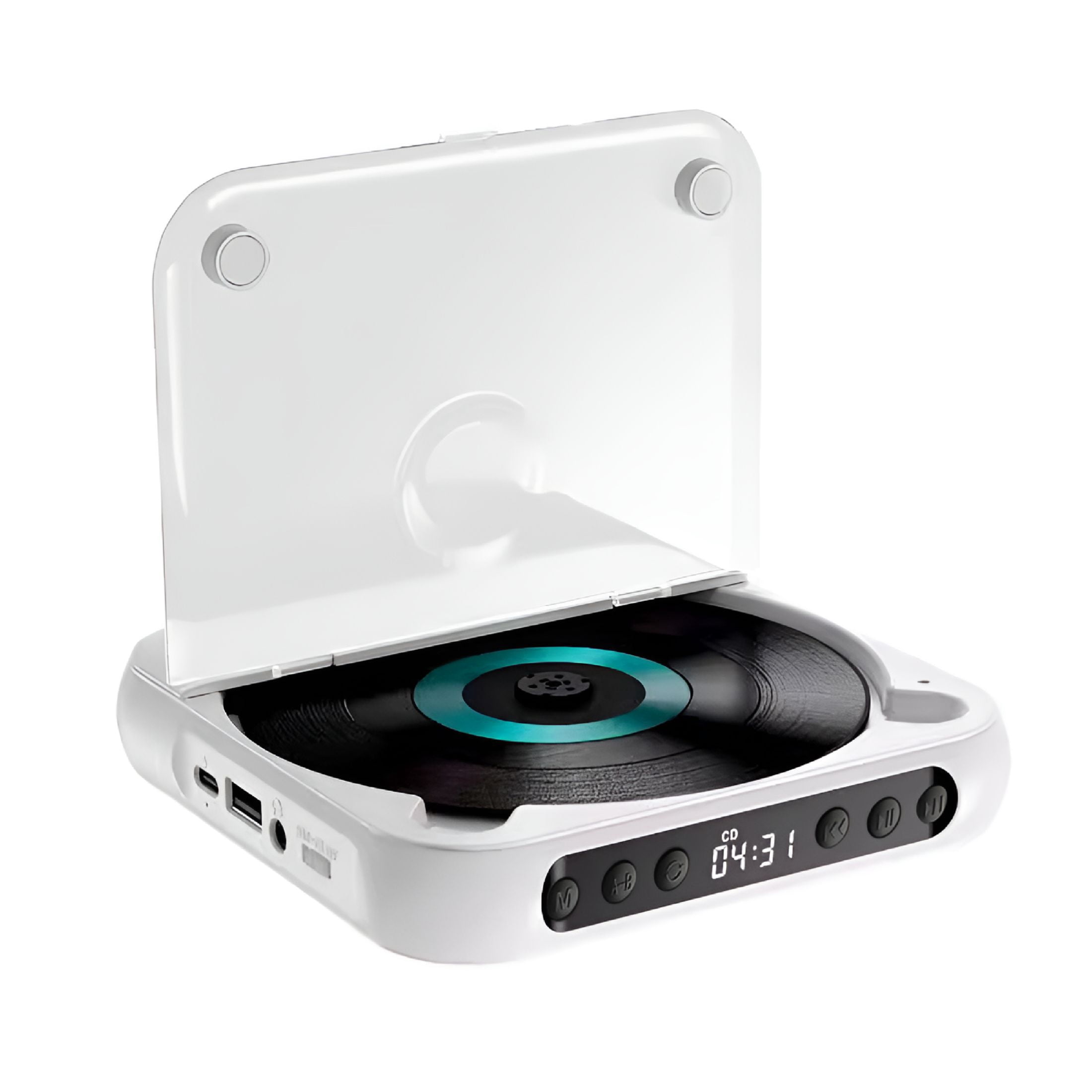 GJX Cd Player with Bluetooth,Rechargeable Compact Cd Player Built-In Hifi Speakers,Portable Cd Player for Home/Car,Supports Cd/Aux/Usb And Repeat Modes,Headphones,Lcd Screen