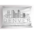 thumbnail image 1 of Denver Pillow Sham, Minimalist City Linear Scenery Design with Skyscrapers Apartments Urban Modern, Decorative Standard Queen Size Printed Pillowcase, 30 X 20 Inches, White Black, by Ambesonne, 1 of 2
