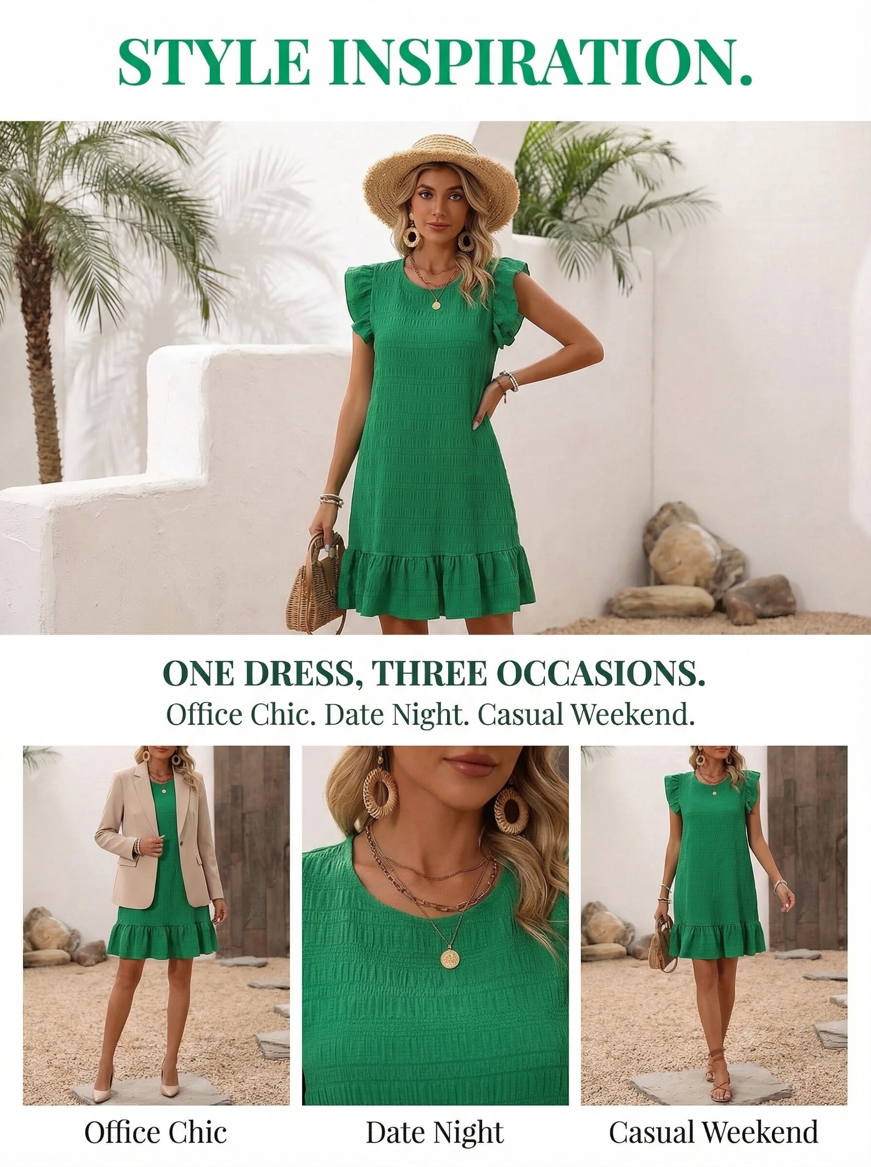Cuteduck Women's Ruffle Sleeve Casual Dress photo 7