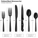 thumbnail image 2 of Juego de cubiertos negros de 24 piezas, juego de cubiertos negros, juego de cubiertos de acero inoxidable de grado alimenticio para 4, utensilios para comer, acabado espejo, apto para lavavajillas, 2 of 7