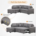 thumbnail image 4 of Harper & Bright Designs Pull Out Sofa Bed Sectional Sleeper Sofa, L Shape Corner Couch with Storage Ottoman, Hidden Arm and USB Charge for Living Room Apartment, Dark Gray, 4 of 9