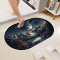 thumbnail image 2 of Beautiful mountain scenery with moon and stars Super Absorbent Quick-Drying Bathroom Mat Rug, Rubber Non-Slip Bottoms, Easy to Clean,Ultra Thin Bathroom Rugs Fit Under Door and Bathtub(20×31Inch), 2 of 6