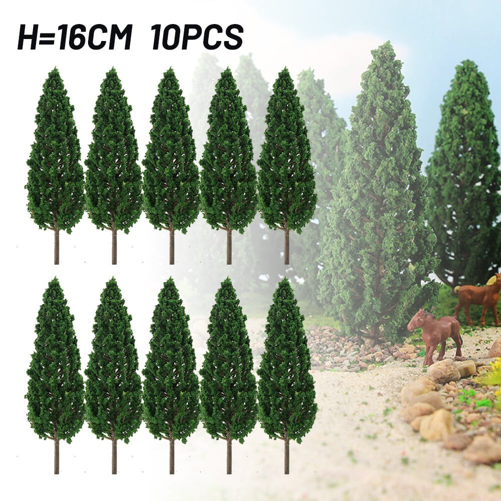 10 Green Trees Model 4.8-16cm Train Railway Forest Landscape Scenery Layout 