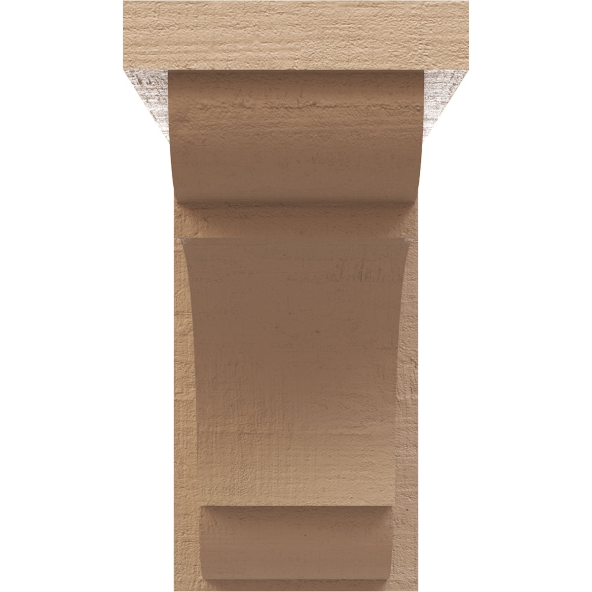 4"W x 8"D x 8"H Classic Bryant Rough Cedar Woodgrain TimberThane Corbel, Primed Tan