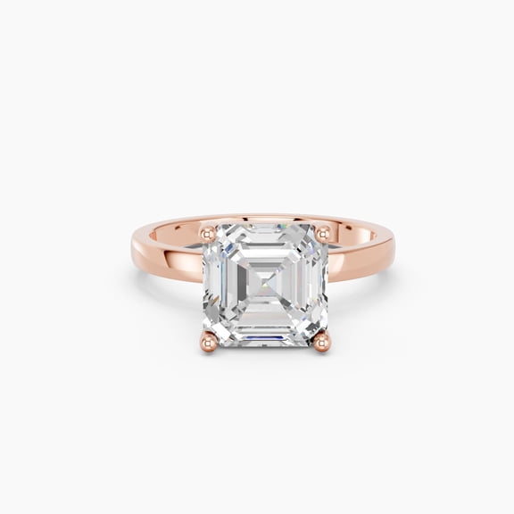 KEEVA JEWELS IGI Certified 1.50 Carat Asscher Shape F/VS Lab Grown Diamond Solitaire Engagement Ring for Women Made in Rose Gold Plated Silver Size 5.5
