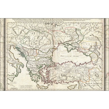 24"x36" Gallery Poster, 1715 De L'Isle Map of the Eastern Roman Empire under Constantine