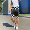 thumbnail image 7 of Kdxio 3d Black and White Checkerboard Print Mens Sleep Shorts Bottoms Soft Comfy Pajama Wear Pants with Drawstring Pockets, 7 of 7