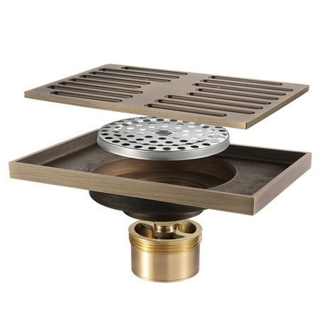

Bathroom Drain Brass Square Shower Floor Drain with Hair Strainer