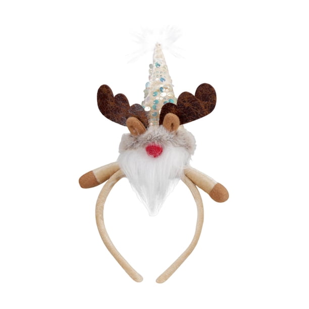 Diadema navideña Yinane con gorro de Papá Noel 30 cm x 18 cm