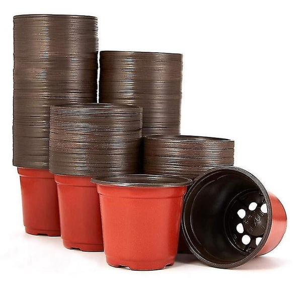 100 macetas de plástico para vivero LIUYMXG 4 pulgadas reutilizables