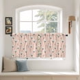 thumbnail image 3 of Pink Spring Floral Tier Curtains, Watercolor Botanical Summer Light Filtering Kitchen Curtains, 2Pcs Rod Pocket Half Window Treatments Panels for Sink Cafe Cabinet Camper 27.5x24 Inches, 3 of 9