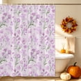thumbnail image 4 of Pink Purple Spring Floral Shower Curtain Set - 48" x 72" Washable Bathtub Curtain with 12 Hooks, Green Botanical Wildflower Blossoms Waterproof Fabric Stall Shower Curtains for Bathroom Décor, 4 of 8