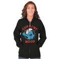 thumbnail image 3 of Sleepy Smurf Current Mood Tired Lazy Zip Up Hoodie Men's Women's Brisco Brands S, 3 of 6