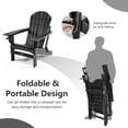 thumbnail image 3 of Gymax 2PCS Folding Adirondack Chair HDPE Patio Lounge Chair w/ Retractable Ottoman Black, 3 of 6