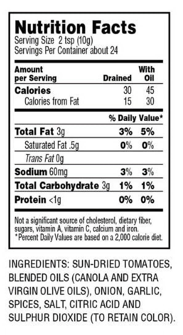 California Sun Dry, Sun-Dried Tomatoes in Oil with Herbs, Halves, 8.5 oz Jar, Gluten Free