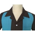 thumbnail image 2 of Vintage Style Contrast Color men Bowling Shirts, 2 of 4