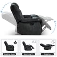 thumbnail image 4 of Bonzy Home Set of 2 Massage Recliner Chairs, Manual Reclining Sofa Chairs with Heat & Vibration, Soft Fabric Recliners for Living Room, Gray, 4 of 5