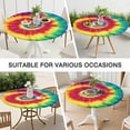thumbnail image 7 of Colorful Rainbow Tie Dye Spiral Pattern Round Fitted Tablecloth with Elastic Edge,Dining Table Cover Waterproof,Outdoor Round Tablecloth for Camping,Dining,Indoor and Outdoor, 7 of 7