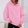 thumbnail image 4 of Womens Oversized Hoodes Sweatshirts, Long Sleeve Pullover for Women Fall Fashion Loose Fit Solid Color Crewneck Drawstring Hoodies with Pockets, 4 of 6
