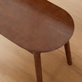 thumbnail image 6 of Livinia Aslan Malaysian Oak Mid-Century Modern Dining Bench with Solid Wood Construction, Walnut, 6 of 7