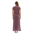 thumbnail image 3 of Just Love Womens Stripe Maxi Dress Knit Jersey T-Shirt Dress for Women (Purple Stripe, Medium), 3 of 3